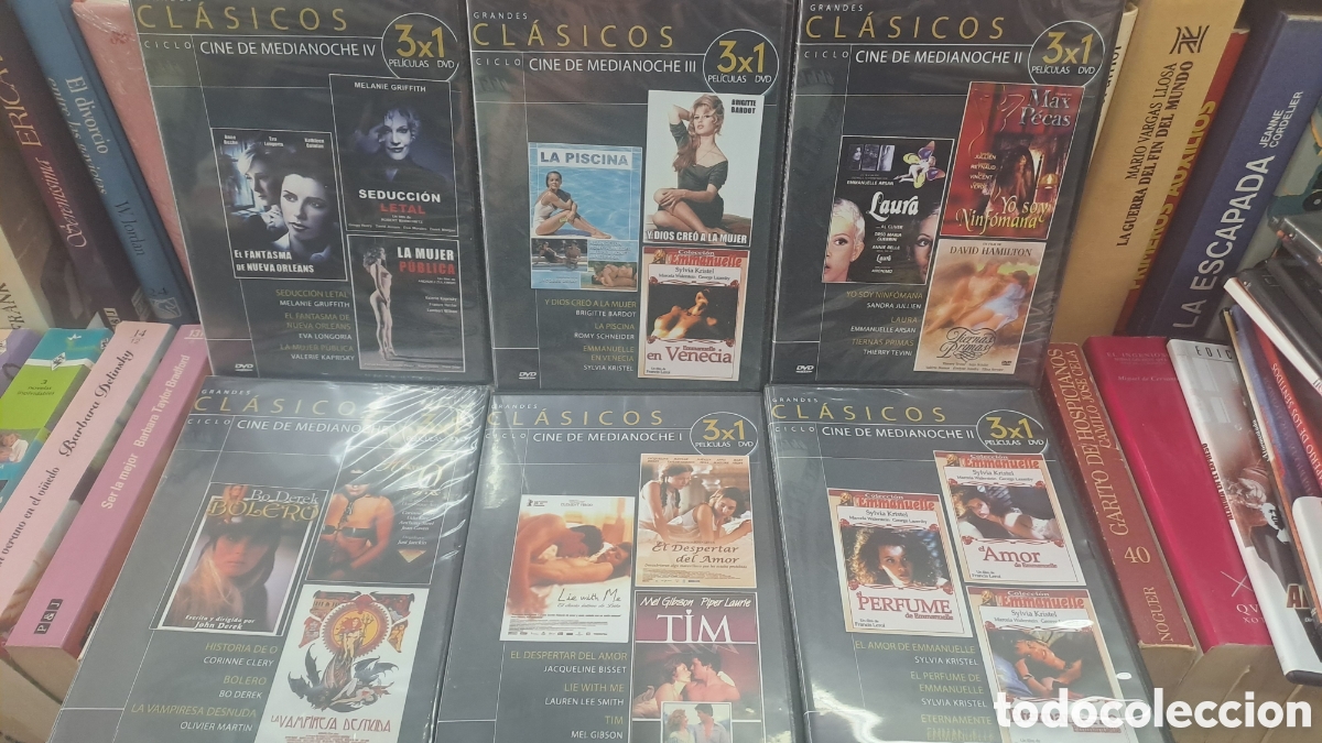 Cine: Lote 18 pel&iacute;culas Ciclo cine de medianoche Grandes cl&aacute;sicos 6 DVDs er&oacute;tica