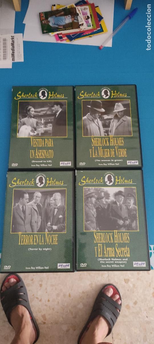 Cine: LOTE DE 4 PELICULAS SHERLOCK HOLMES BLANCO Y NEGRO