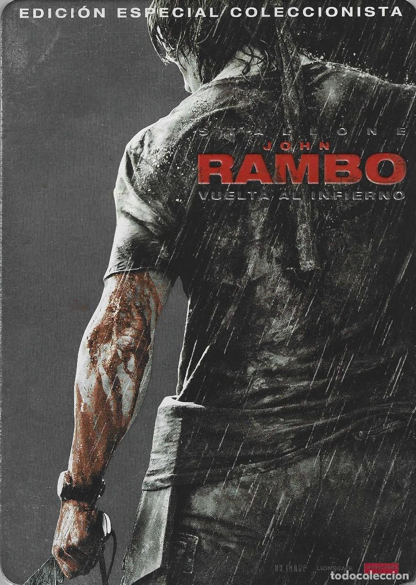 Cine: JOHN RAMBO VUELTA AL INFIERNO STALLONE ( ESTUCHE MET&Aacute;LICO)