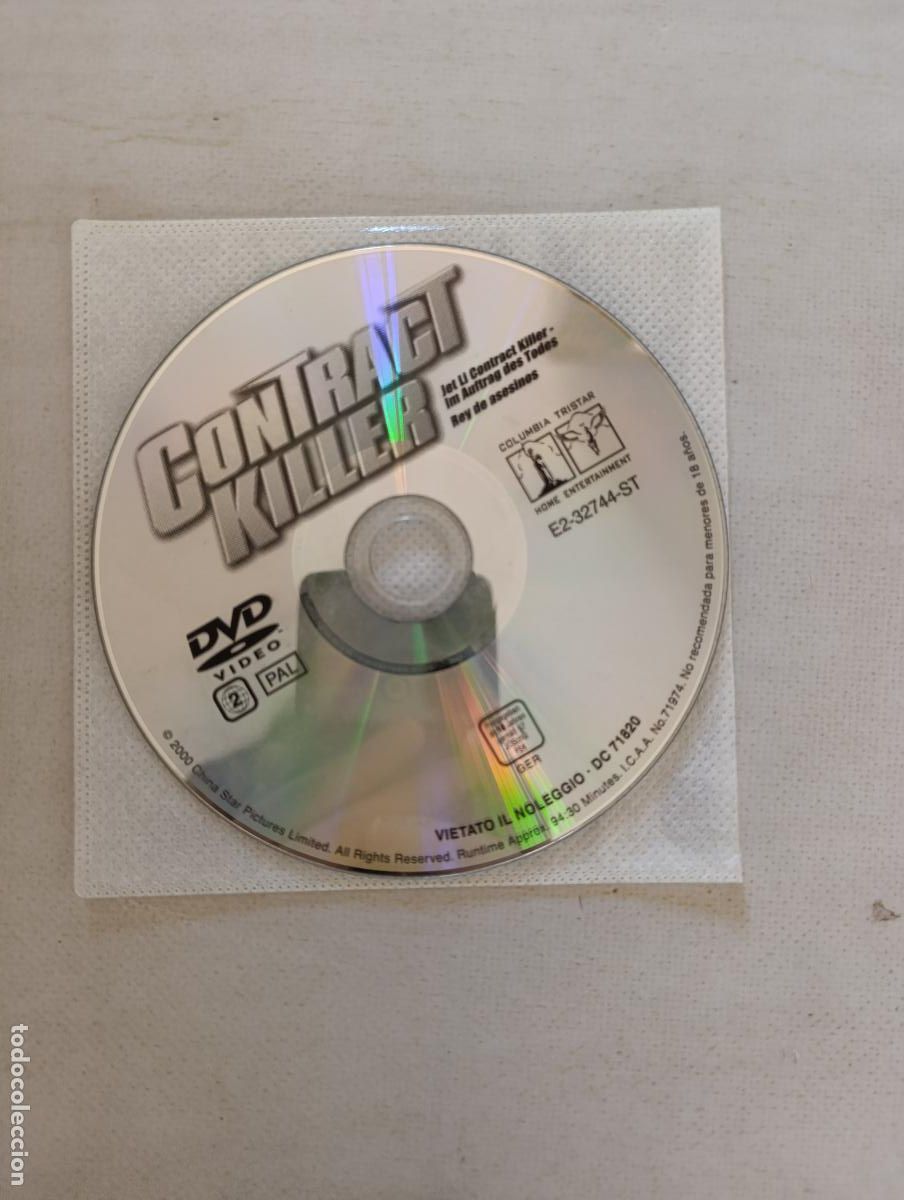 Cine: DVD CONTRACT KILLER (REY DE ASESINOS) - JET LI - SOLO DISCO - SIN CAJA NI CARATULA (DV)