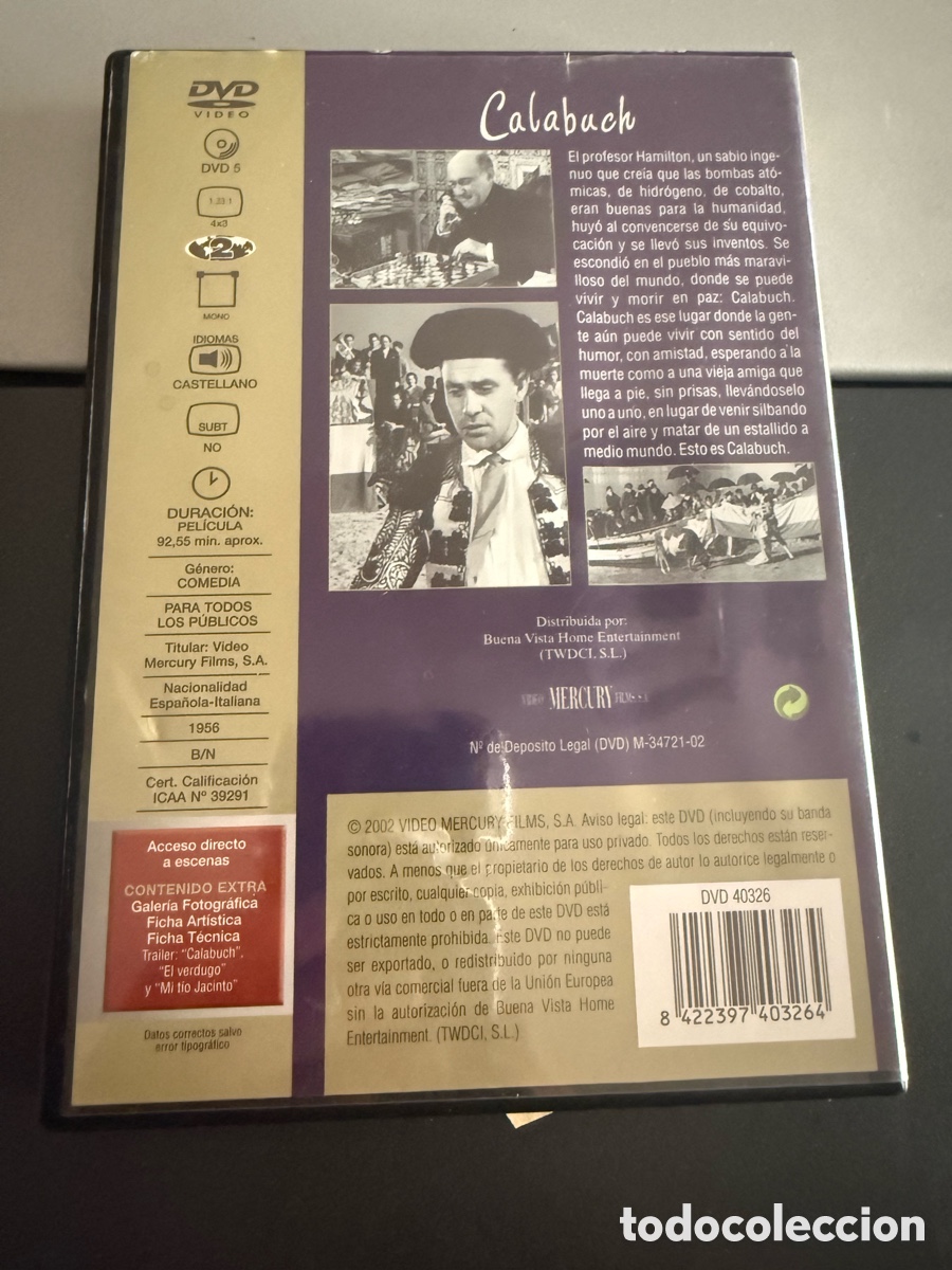 Cine: DVD. CALABUCH. /////// - Foto 2