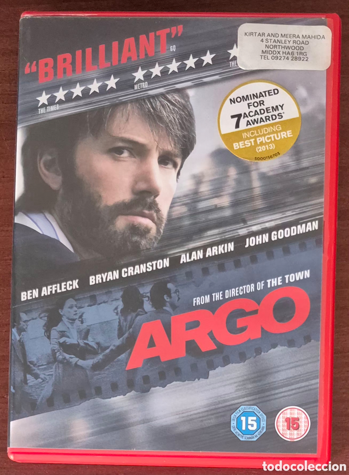 Cine: DVD - ARGO (DIRECCI&Oacute;N: BEN AFFLECK)