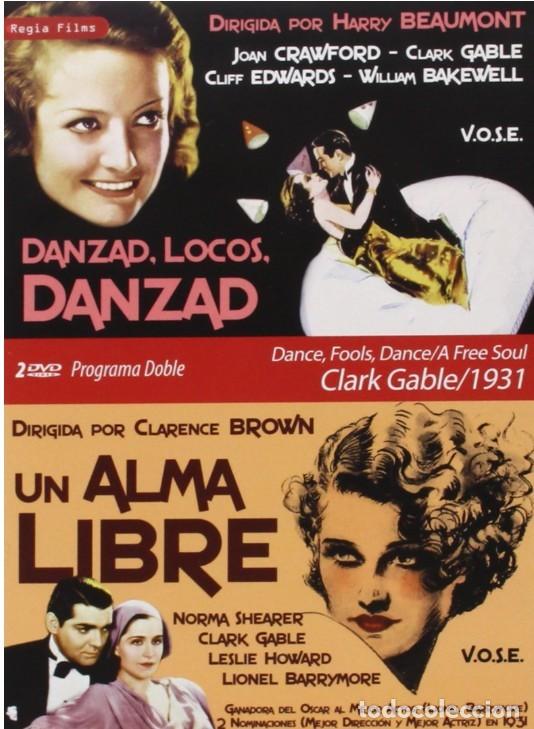 Cine: Danzad, Locos, Danzad - Un Alma Libre . Programa Doble Clark Gable/1931 DVD Como nuevo