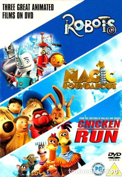Cine: Three Great Animated Films: Robots / Magic Roundabout / Chicken Run- 5039036029476