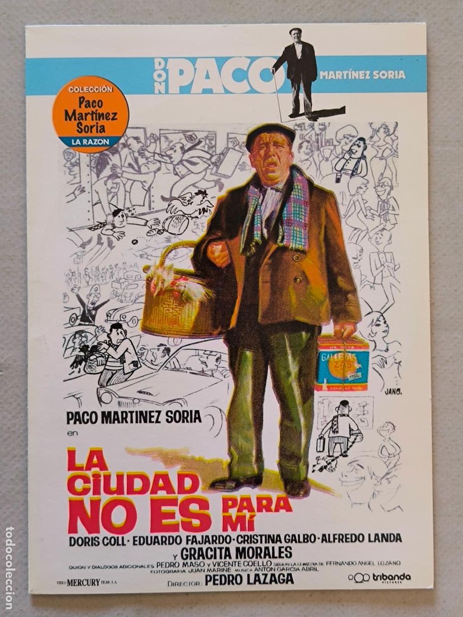 Cine: DVD LA CIUDAD NO ES PARA MI - PACO MARTINEZ SORIA - FUNDA FINA CARTON (018B)