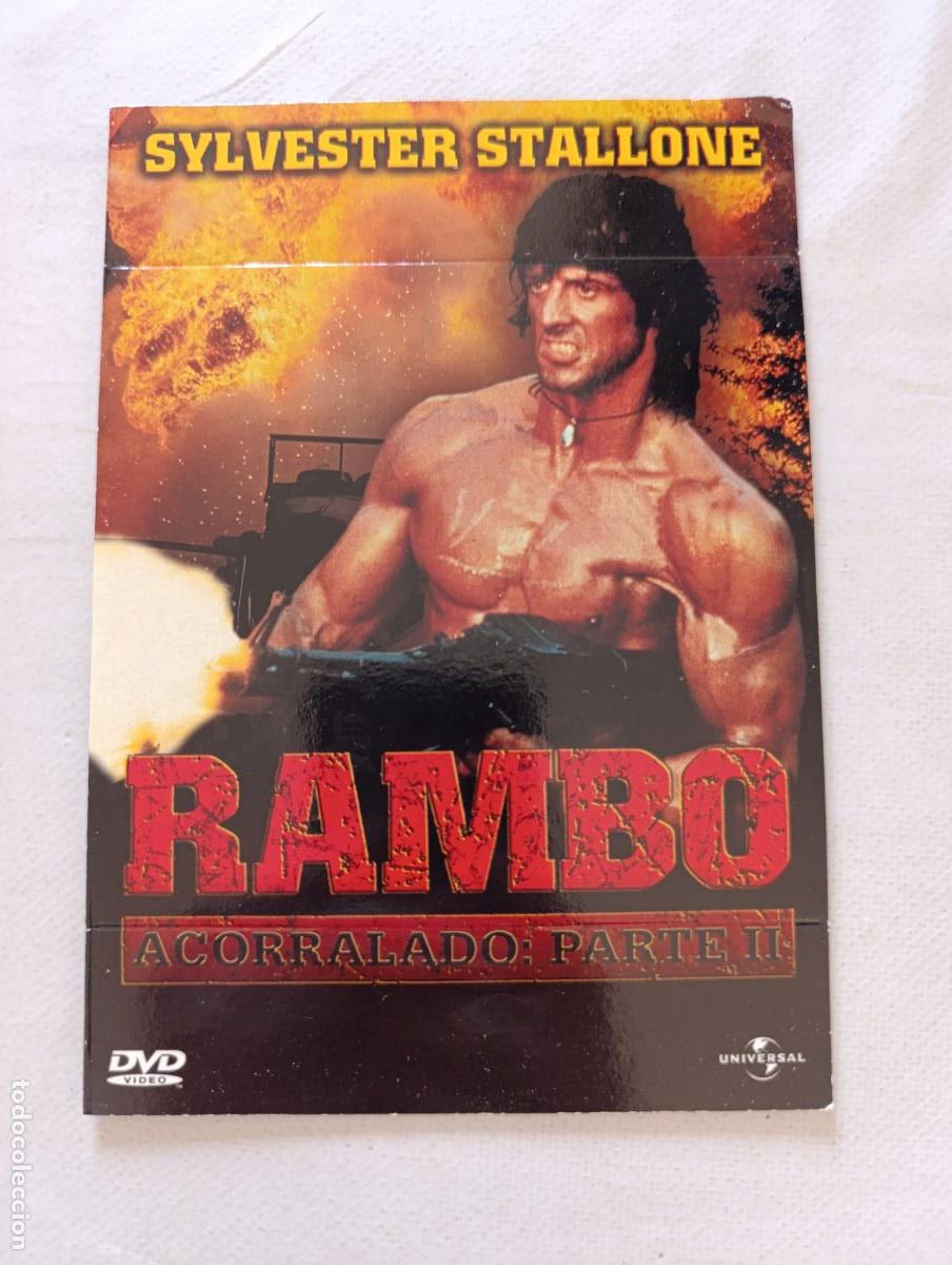 Cine: DVD RAMBO ACORRALADO PARTE II (2) - SYLVESTER STALLONE - FUNDA FINA CARTON (EM)