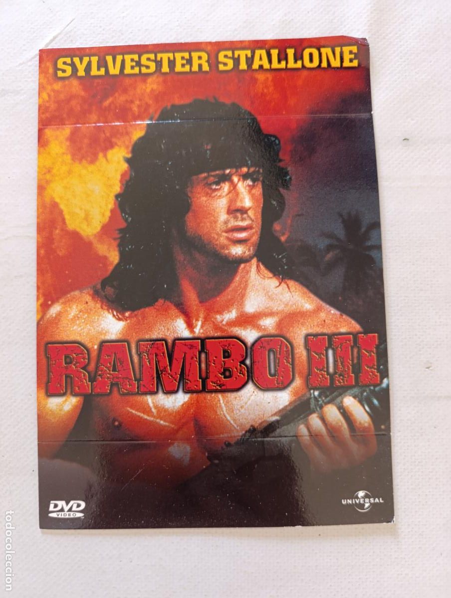 Cine: DVD RAMBO III - RAMBO 3 SYLVESTER STALLONE - FUNDA FINA CARTON (EN)
