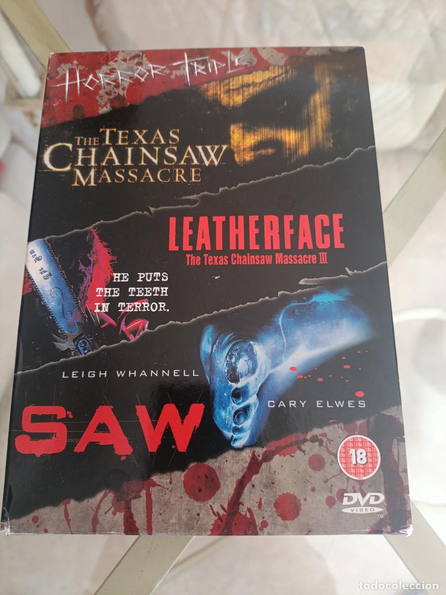 Cine: DVD TERROR LA MATANZA DE TEXAS,III, SAW IDIOMA INGL&Eacute;S 2 DVDS PRECINTADOS