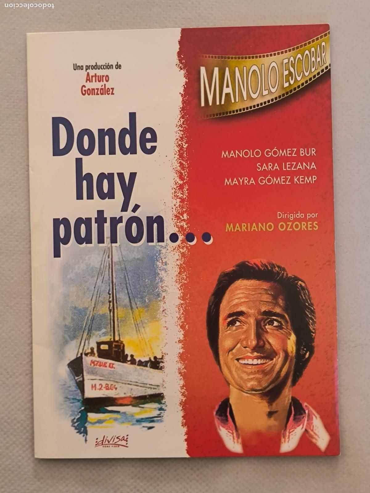 Cine: DVD DONDE HAY PATRON - MANOLO ESCOBAR - FUNDA FINA CARTON (5L)