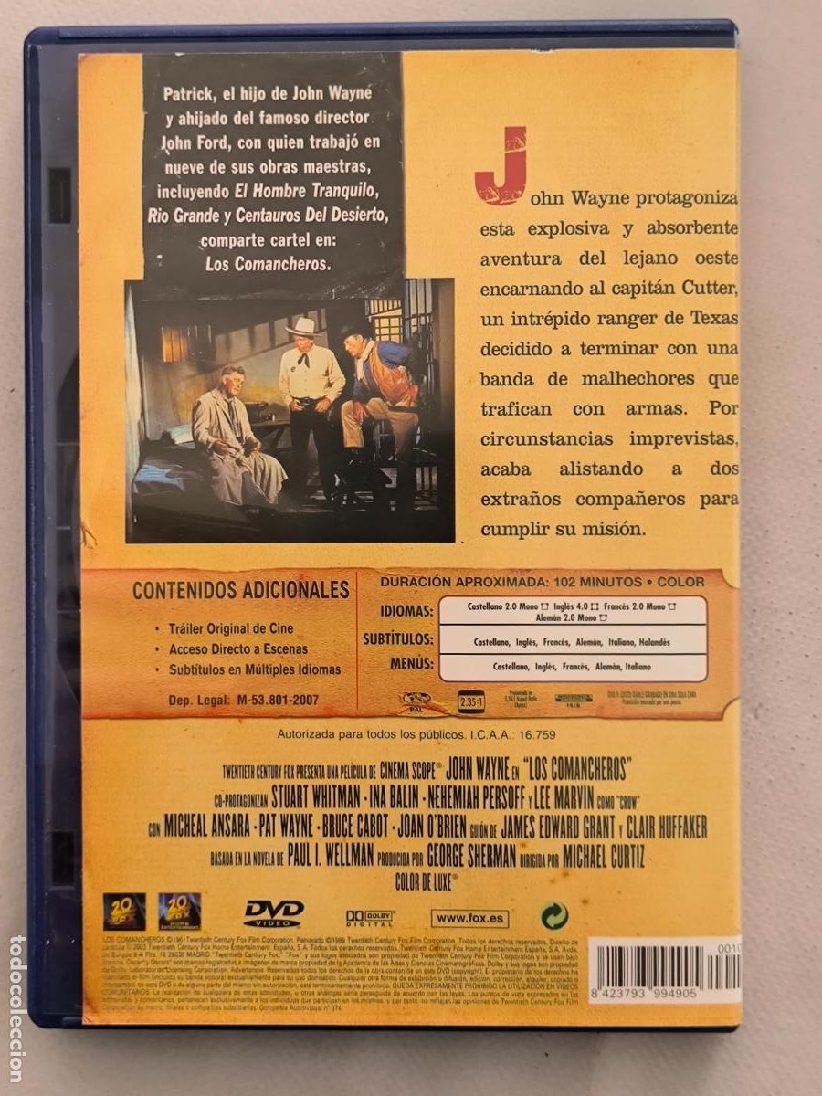Cine: DVD LOS COMANCHEROS - JOHN WAYNE (AT3) - Foto 3