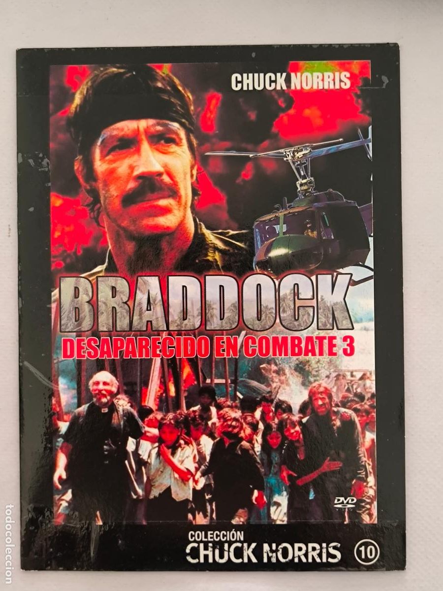 Cin&eacute;ma: DVD BRADDOCK - DESAPARECIDO EN COMBATE 3 - CHUCK NORRIS - FUNDA FINA CARTON (5M)