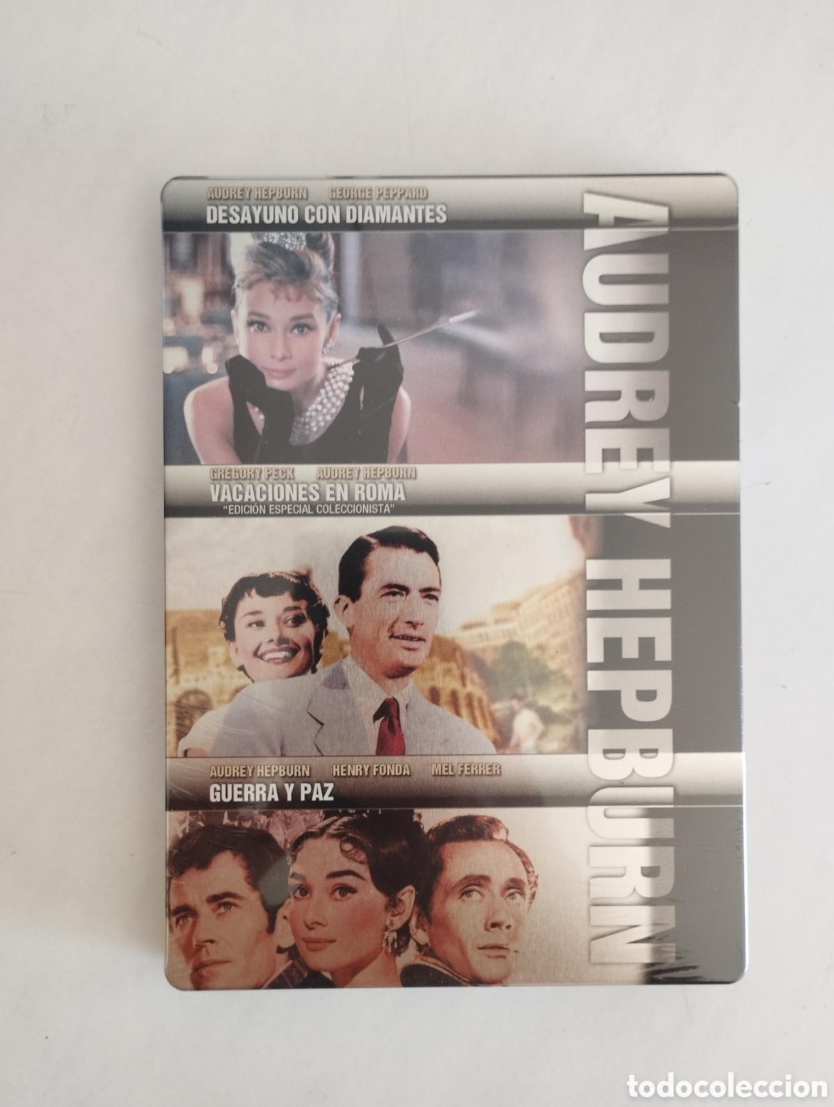 Cine: PACK 3 PELICULA DVD DESAYUNO CON DIAMANTES/VACACIONES EN ROMA/GUERRA Y PAZ STEELBOOK PRECINTADA