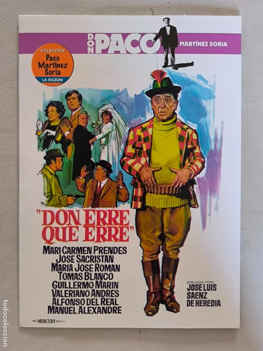 Cine: DVD DON ERRE QUE ERRE - DON PACO MARTINEZ SORIA - FUNDA FINA CARTON (5Q)