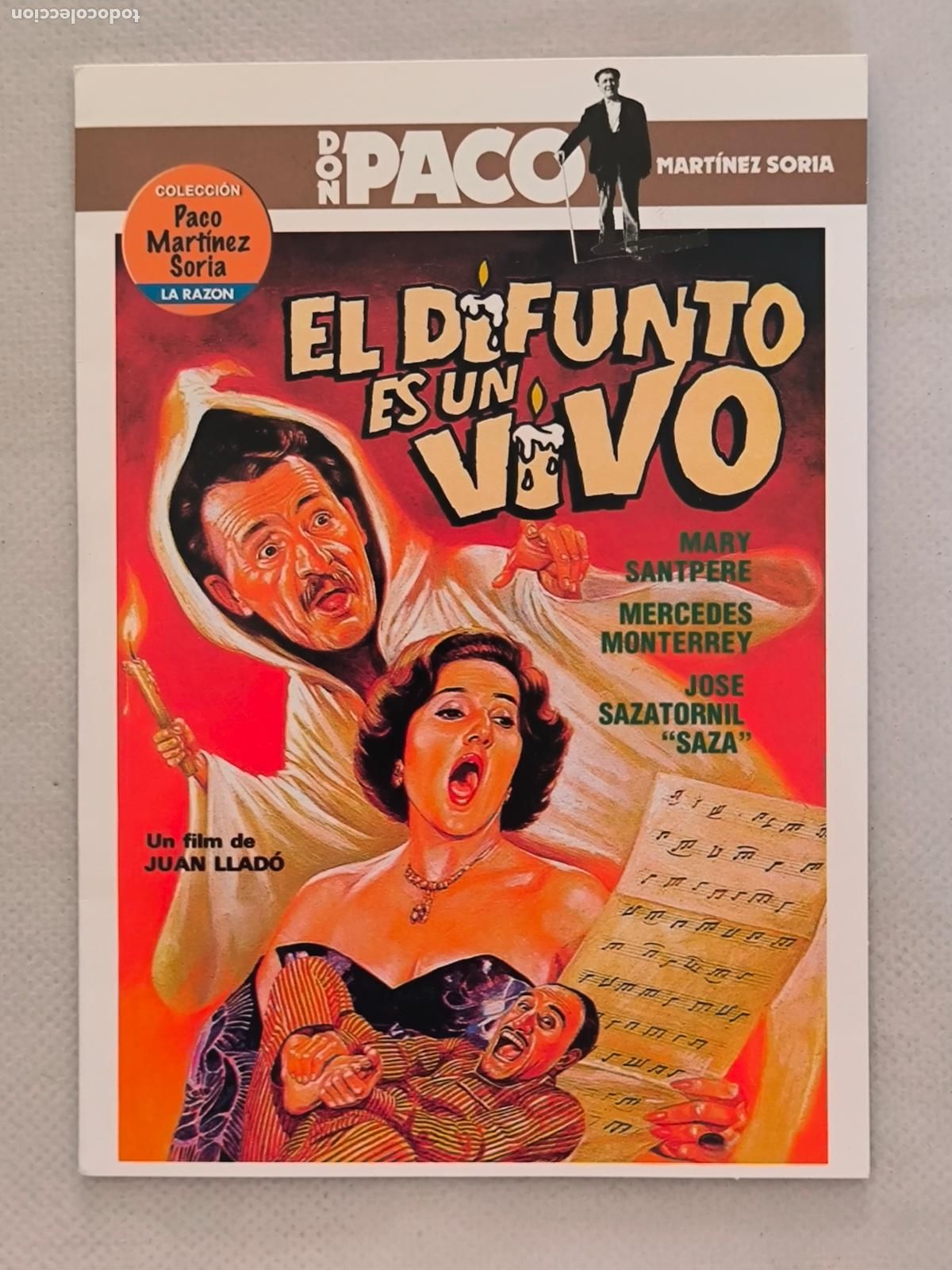 Cine: DVD EL DIFUNTO ES UN VIVO - DON PACO MARTINEZ SORIA - FUNDA FINA CARTON (5S)