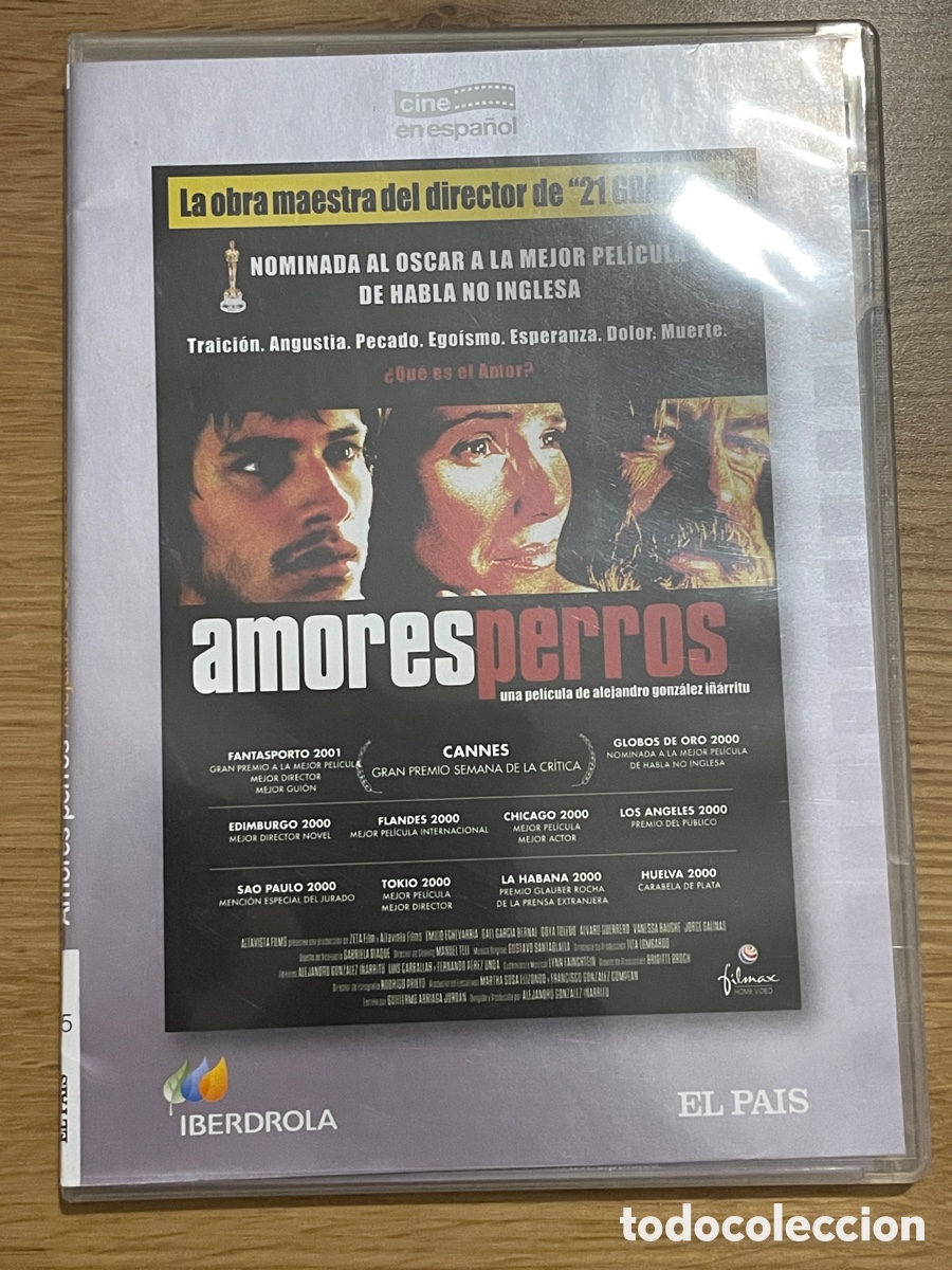 Cine: DVD. Amores. Perros. Alejandro Gonz&aacute;lez I&ntilde;&aacute;rritu. Colecci&oacute;n El Pa&iacute;s.