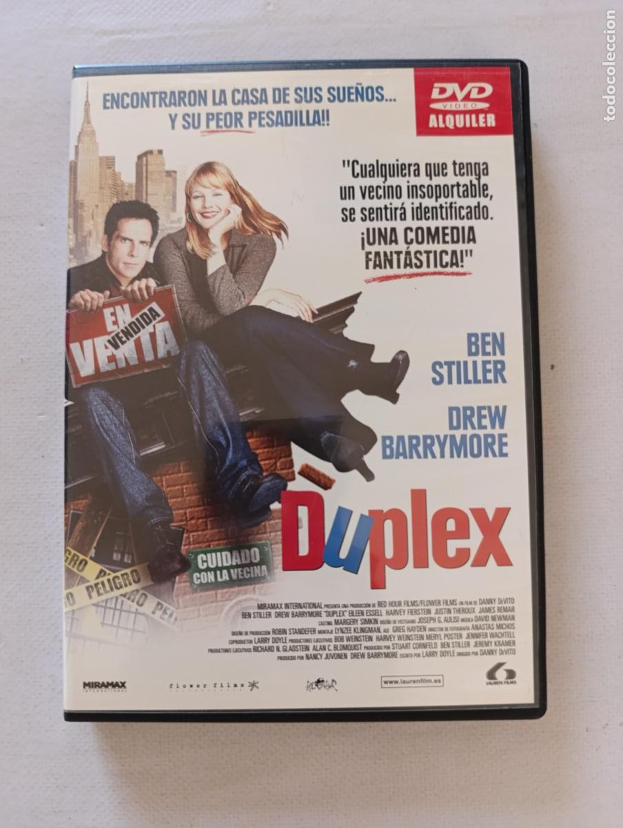 Cine: DVD DUPLEX - BEN STILLER, DREW BARRYMORE - EDICION DE ALQUILER - LEER DESCRIPCION (CM)