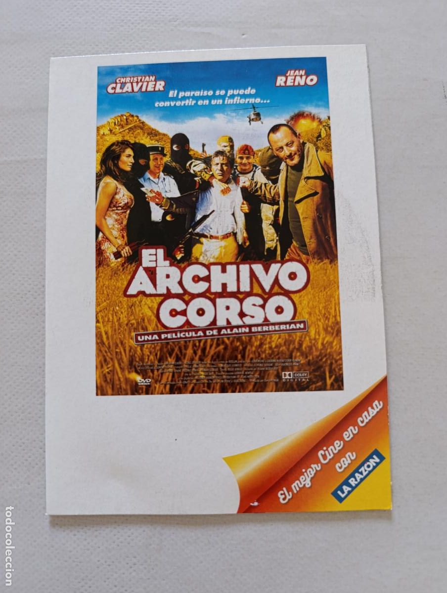 Cine: DVD EL ARCHIVO CORSO - CHRISTIAN CLAVIER, JEAN RENO - FUNDA FINA CARTON (CM1)