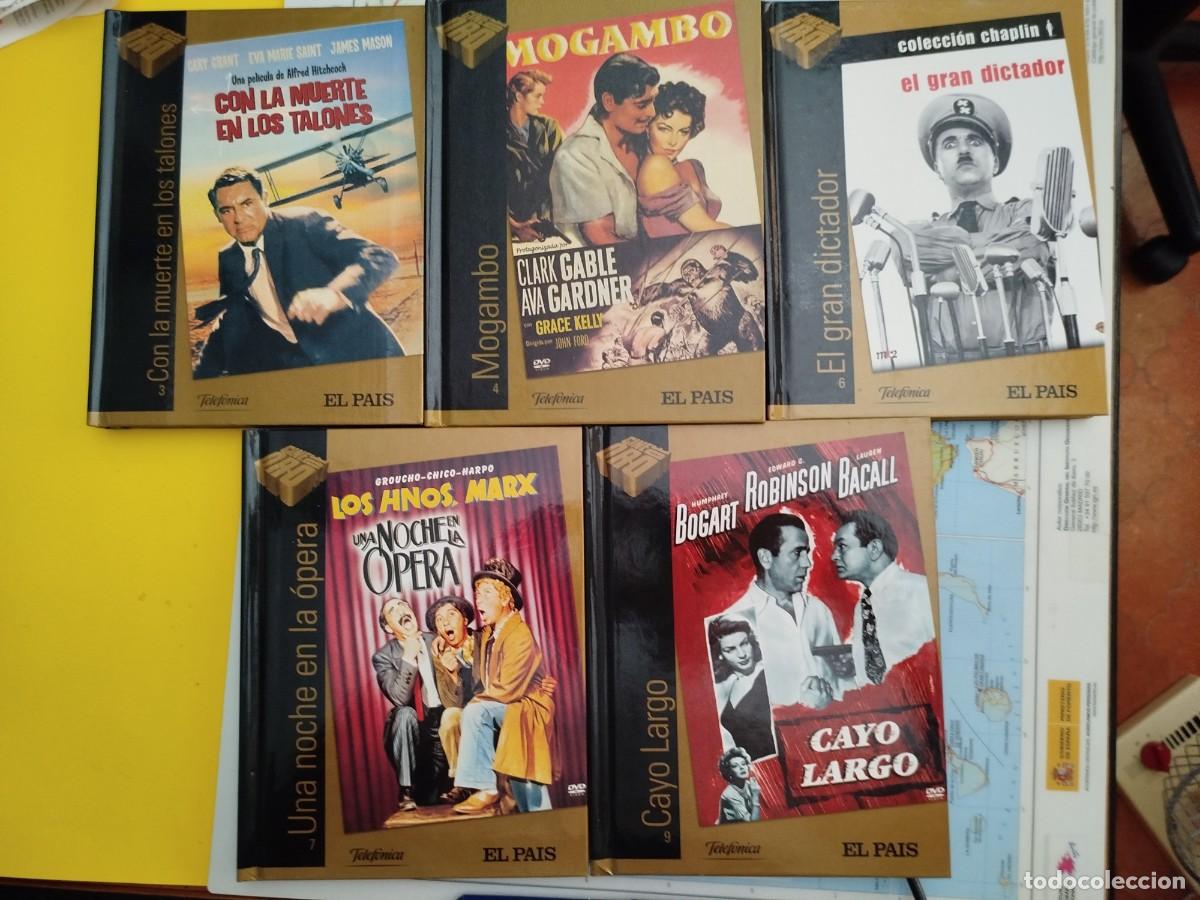 Cine: Lote 5 pel&iacute;culas cl&aacute;sicas, DVDs-Libros colecci&oacute;n El Pa&iacute;s 2005, nums. 3, 4, 6, 7, y 9