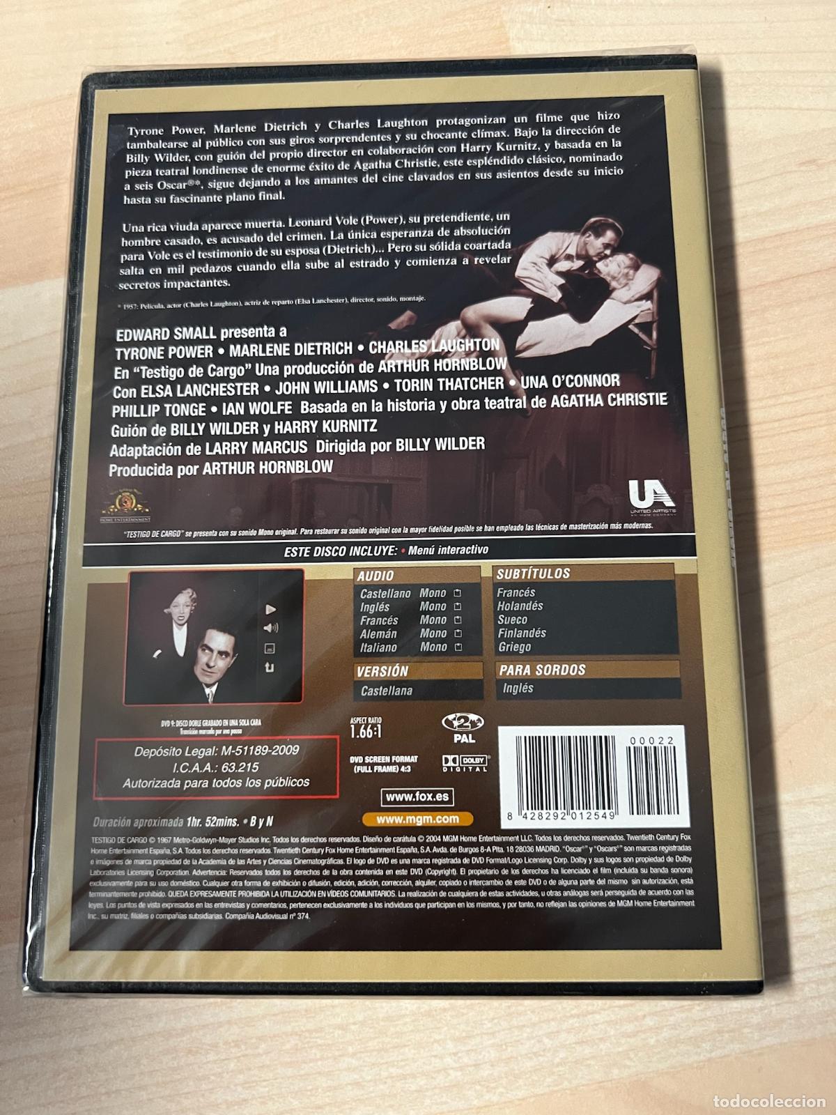 Cine: Dvd. Testigo de cargo - Foto 2