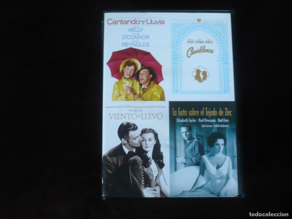 Cine: casablanca el viento se llevo cantando bajo la lluvia la gata sobre el tejado zinc 4 dvd como nuevos