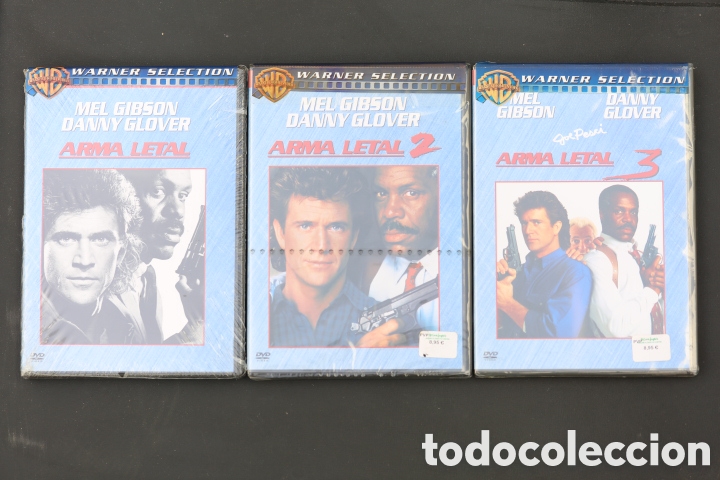 Cine: Lote 3 DVD precintados. ARMA LETAL 1, 2, 3. Trilog&iacute;a con Montaje del Director. Nuevos a estrenar.
