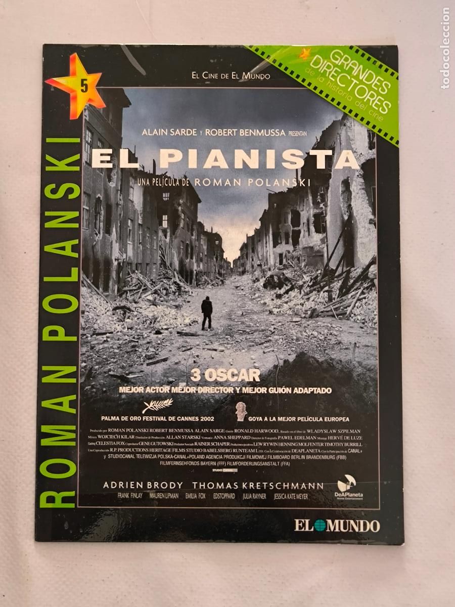 Cine: DVD EL PIANISTA - ROMAN POLANSKI - FUNDA FINA CARTON (6A)