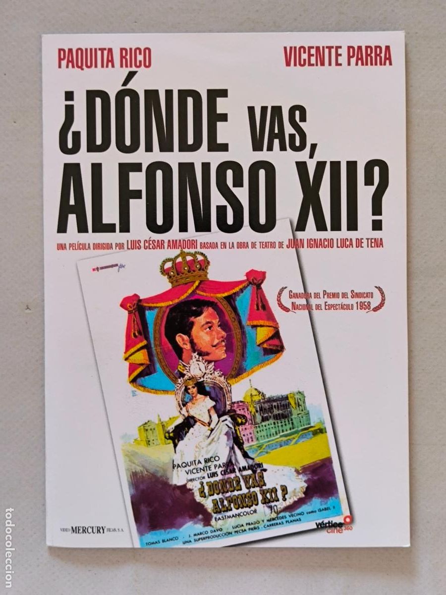 Cine: DVD &iquest;DONDE VAS, ALFONSO XII? - FUNDA FINA CARTON (6B)
