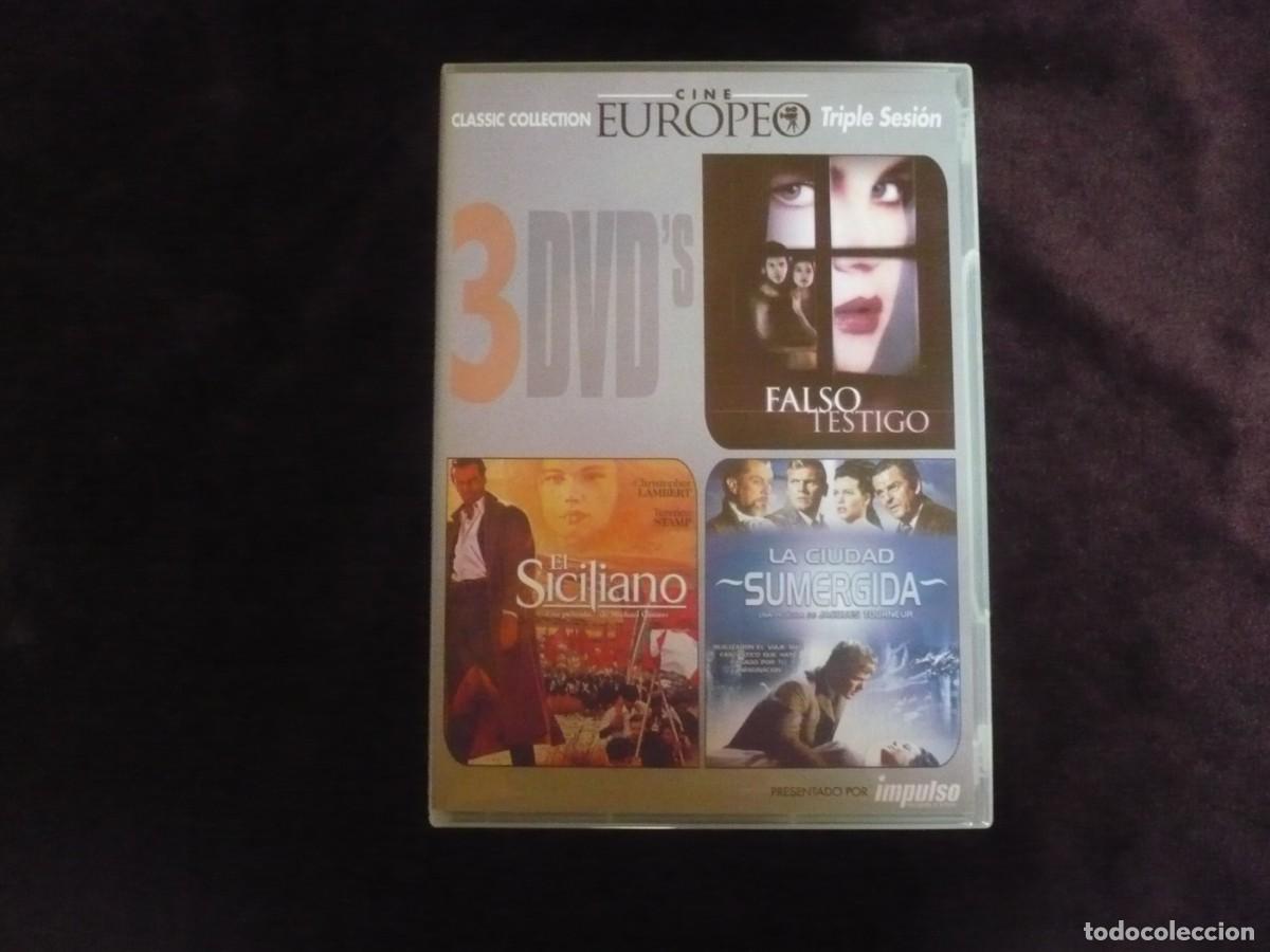 Cine: falso testigo + el siciliano + la ciudad sumergida - dvd como nuevos