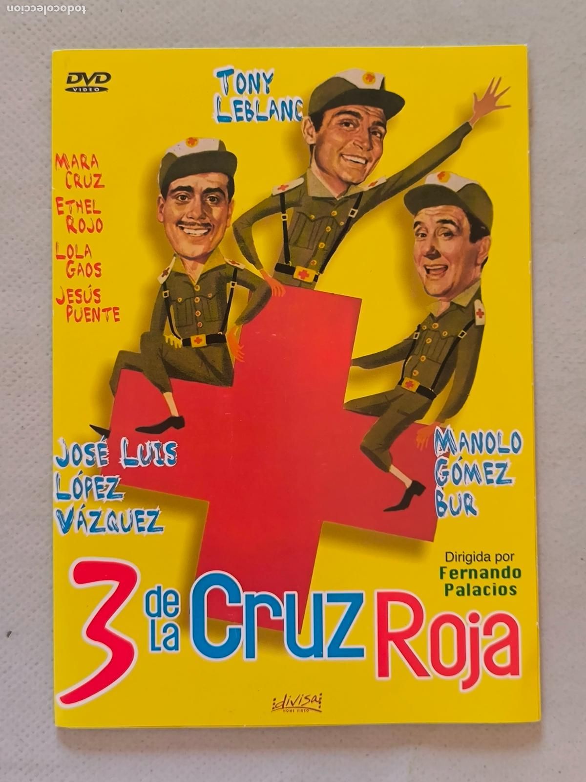 Cine: DVD 3 DE LA CRUZ ROJA - TONY LEBLANC - FUNDA FINA CARTON (5P)