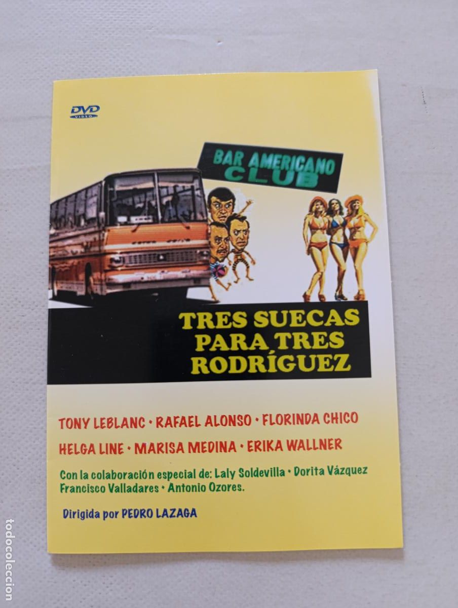 Cine: DVD TRES SUECAS PARA TRES RODRIGUEZ - PEDRO LAZAGA - FUNDA FINA CARTON (165)