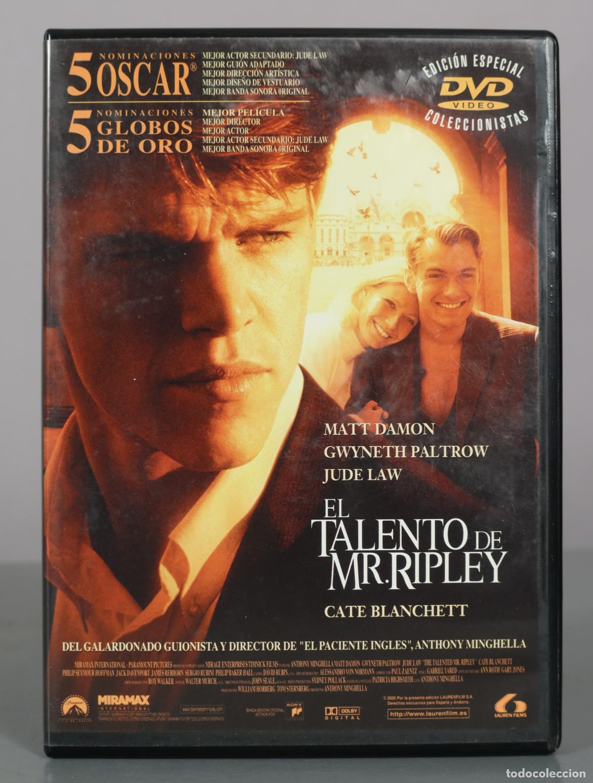 Kino: DVD. El Talento de Mr. Ripley - Matt Damon, Gwyneth Paltrow, Jude Law, Cate Blanchett