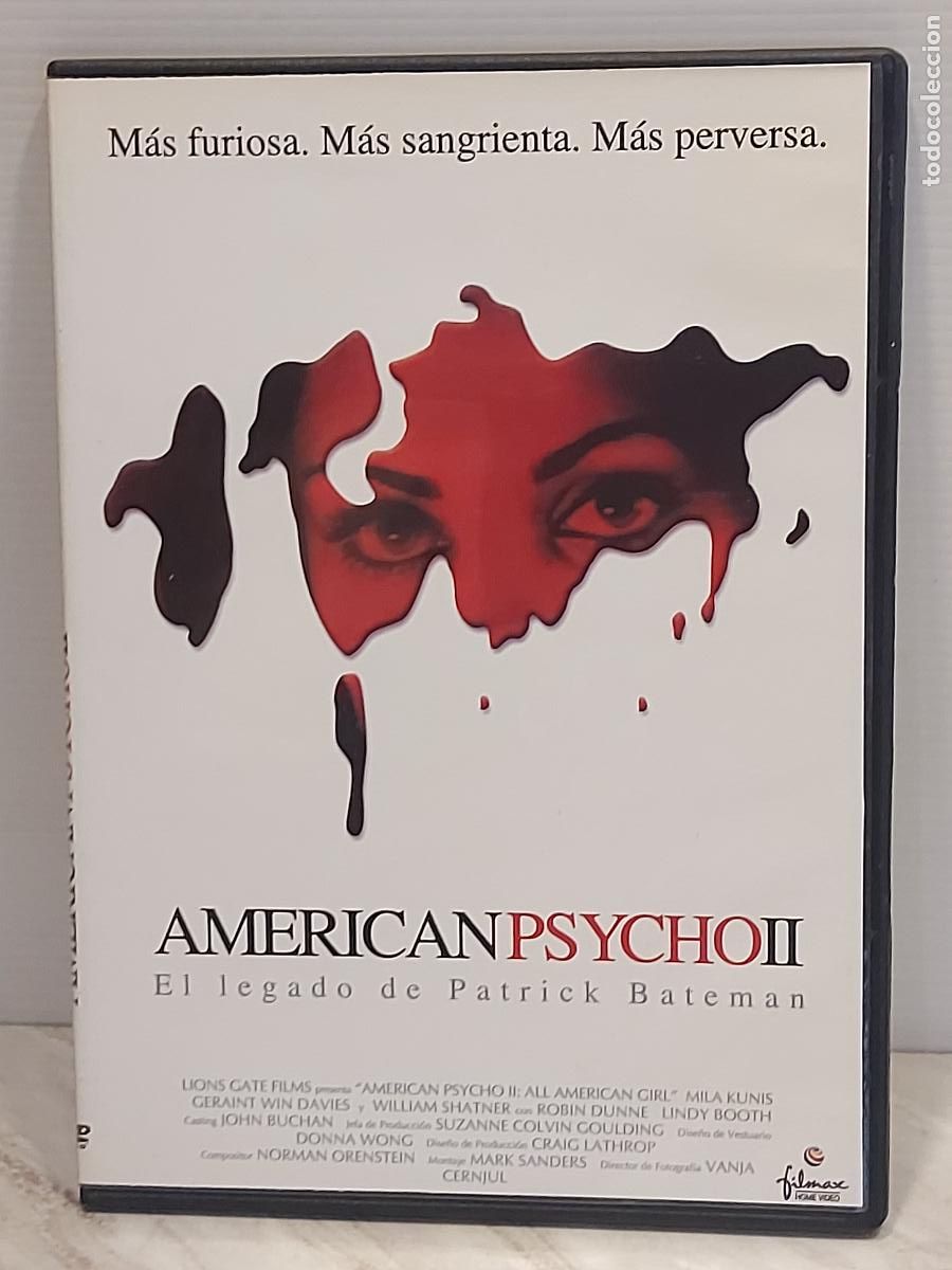 Cine: AMERICAN PSYCHO II | DVD | MILA KUNIS | WILLIAM SHATNER | CAJA SLIM