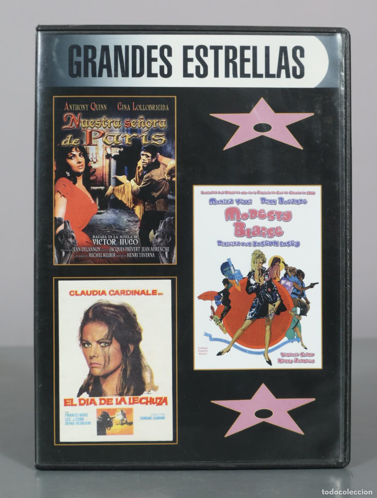 Cine: DVD. Grandes Estrellas - Nuestra Se&ntilde;ora de Par&iacute;s - Modesty Blaise - El D&iacute;a de la Lechuza