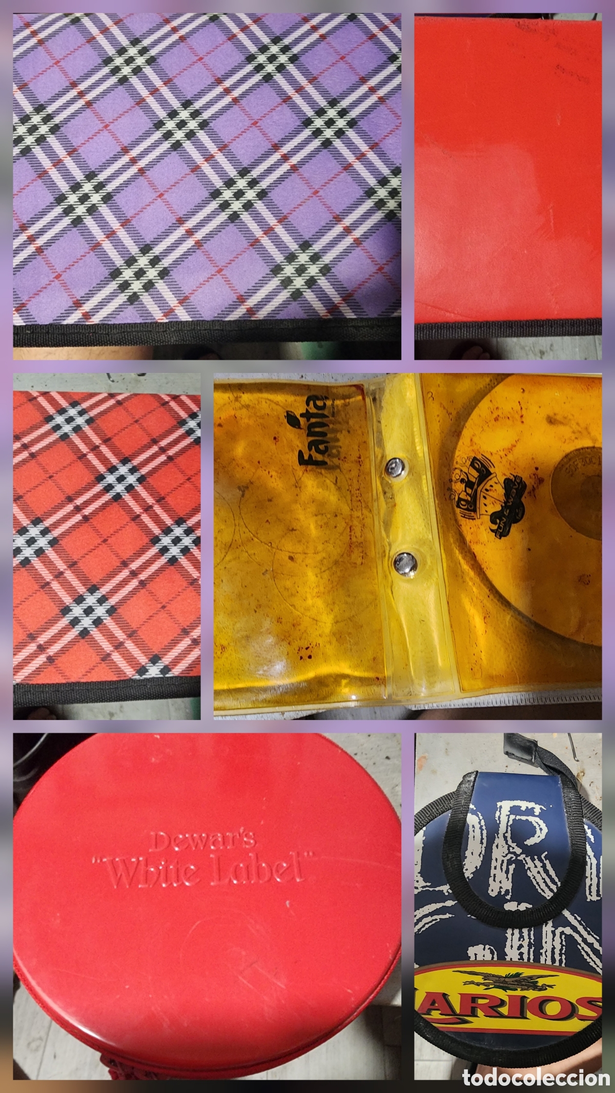 Cine: Lote 6 Estuches / Porta CD Vintage (Fanta, Dewar's, Larios, Tart&aacute;n)