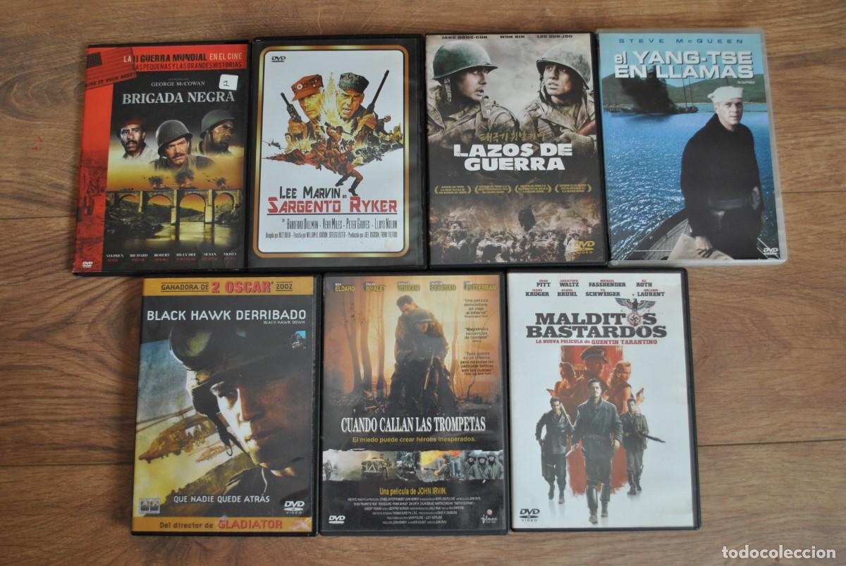 Cine: Lote de 7 pel&iacute;culas b&eacute;licas en DVD.