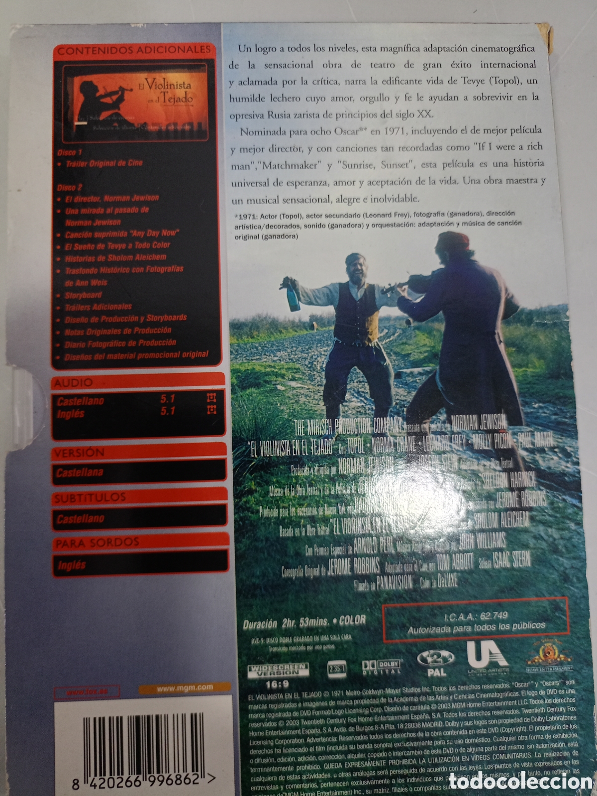 Cine: DVD el violista en el tejado; - Foto 2