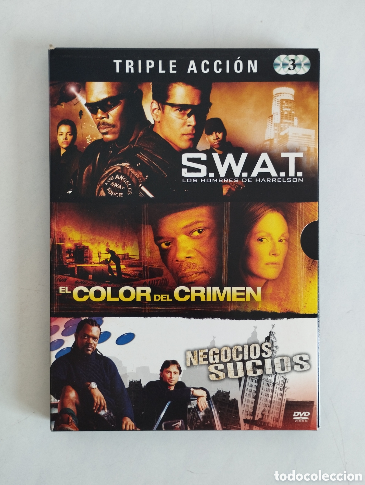 Cine: PACK 3 PELICULA DVD S.W.A.T./EL COLOR DEL CRIMEN/NEGOCIOS SUCIOS (3 DISCOS)