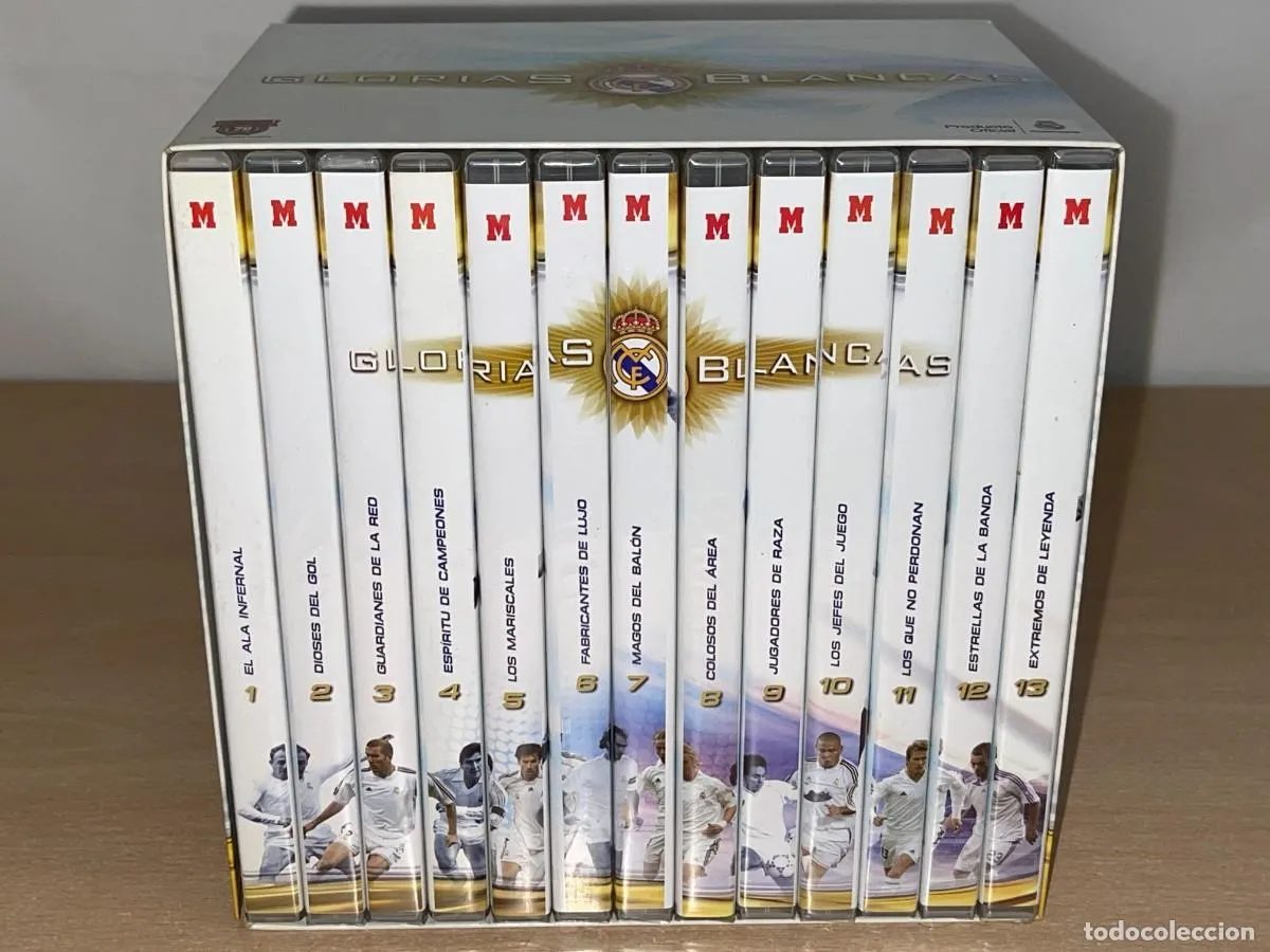 Colección Completa REAL MADRID Glorias Blancas en 13 DVD's 2007 Marca 70 Años RM Producto Oficial