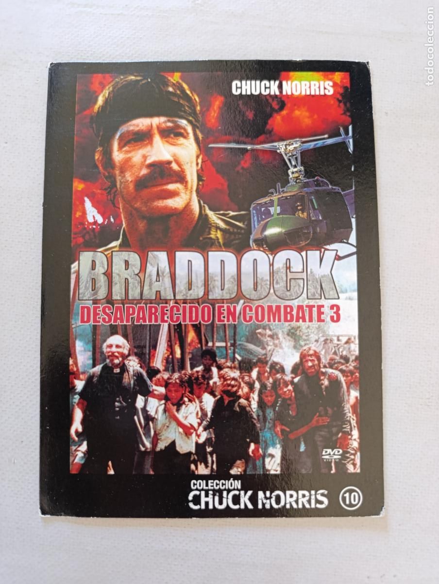 Cine: DVD BRADDOCK - DESAPARECIDO EN COMBATE 3 - CHUCK NORRIS - FUNDA FINA CARTON (280)