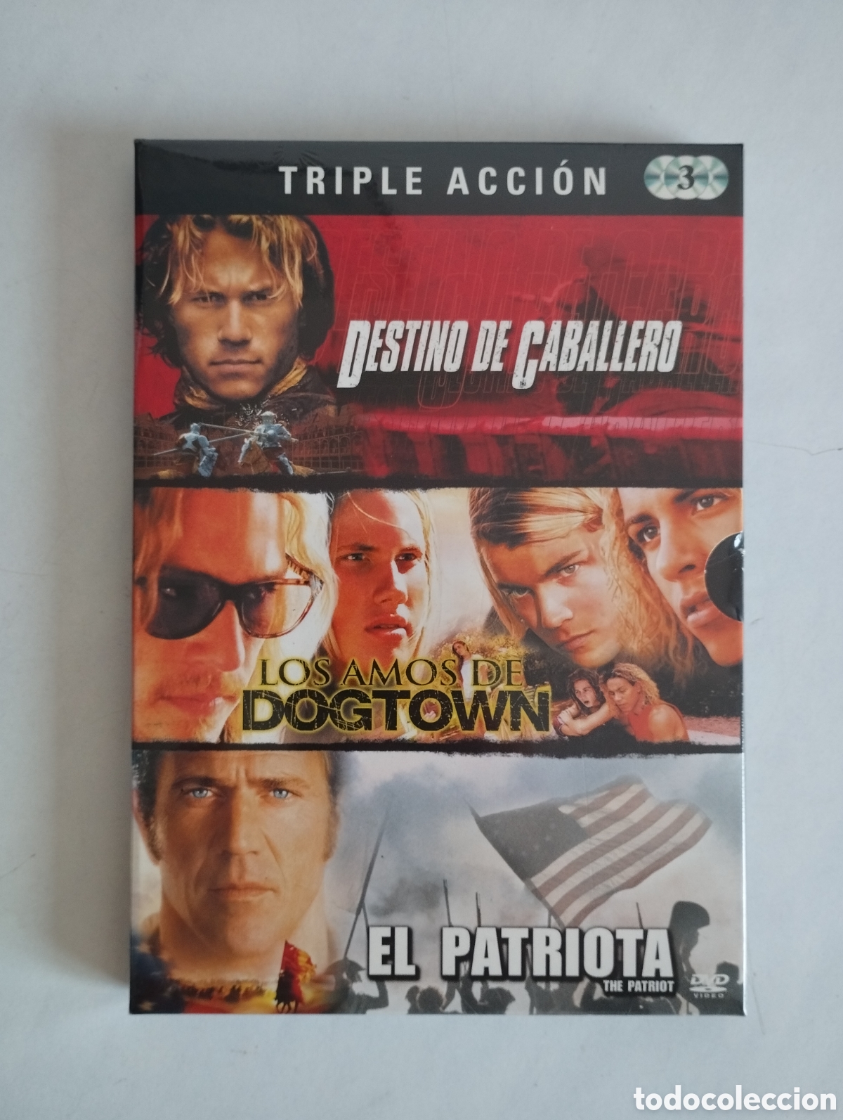 Cine: PACK 3 PELICULA DVD DESTINO DE CABALLERO/LOS AMOS DE DOGTOWN/EL PATRIOTA (3 DISCOS) PRECINTADA