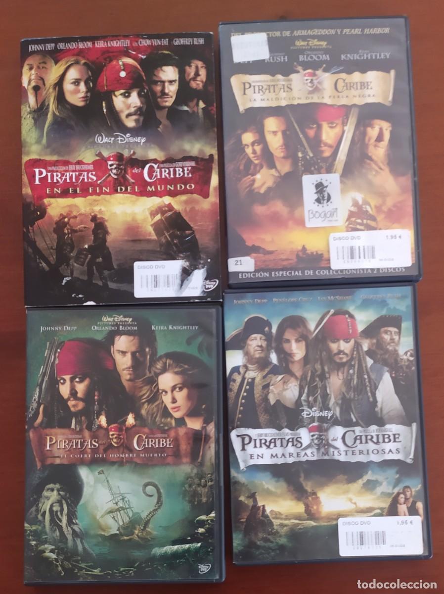 Cine: Lote 4 pel&iacute;culas dvd Piratas del caribe. En el fin del mundo,la maldici&oacute;n de la perla negra