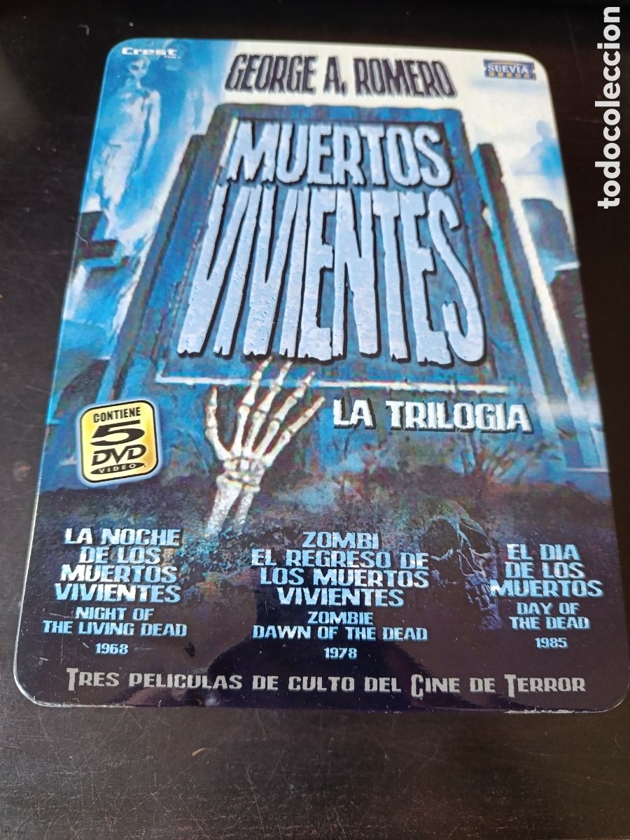 Cine: Dvd. Pack George A. Romero. La noche de los muertos vivientes, Zombi, El d&iacute;a de los muertos. 4 dvds.