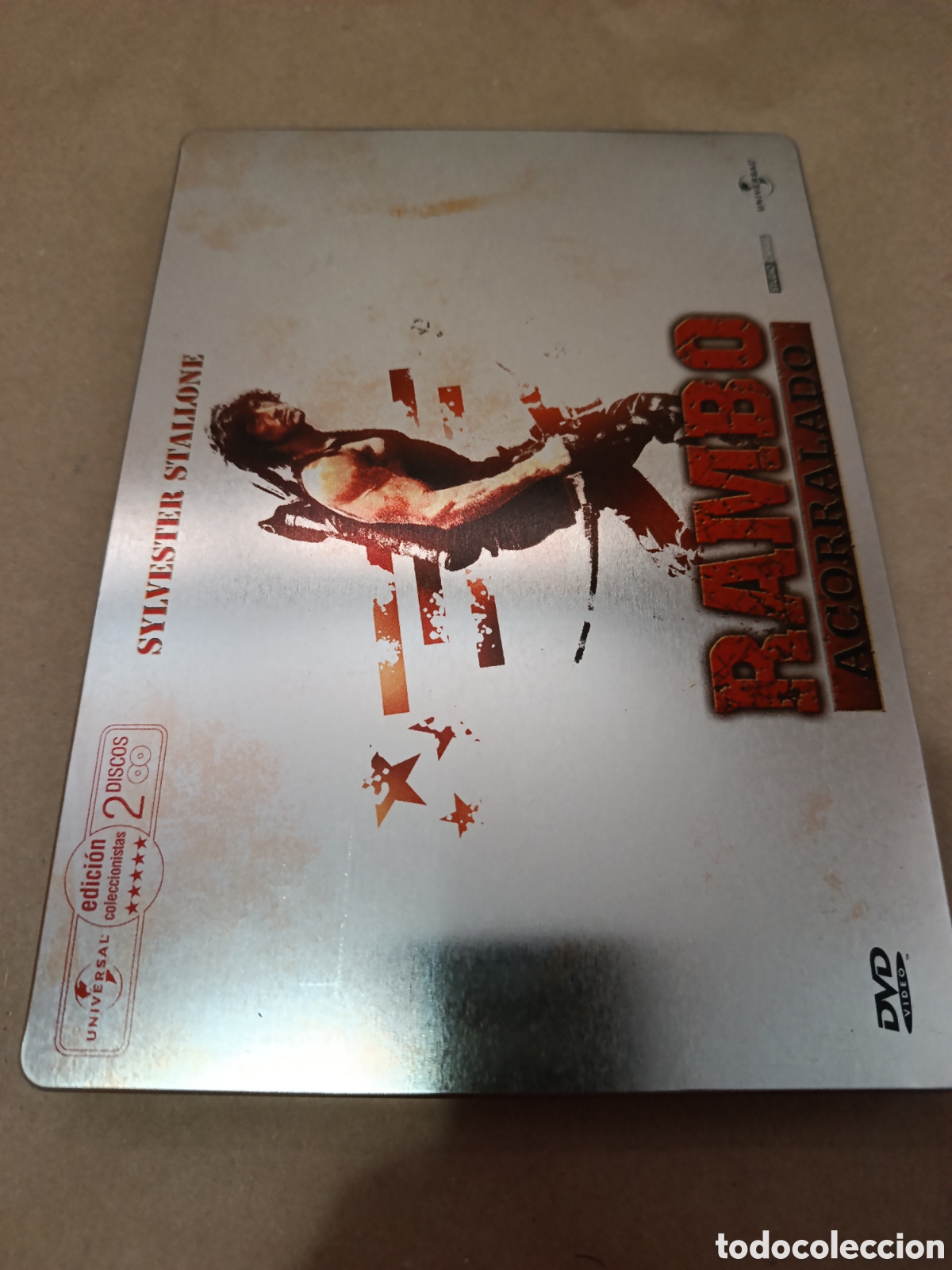 Cine: Dvd. Rambo. Acorralado. 2 dvds. Caja met&aacute;lica.
