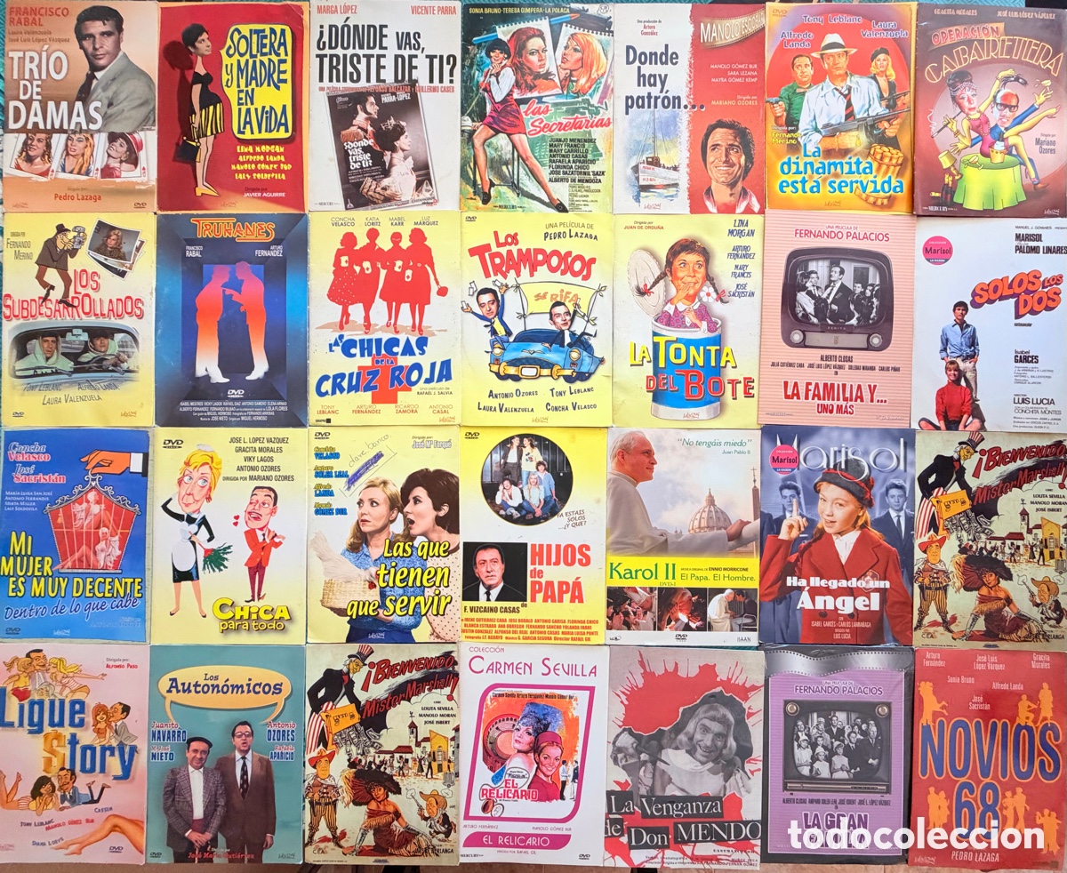 Cin&eacute;ma: LOTE 28 DVD - FERNANDO PALACIOS MANOLO ESCOBAR LOPEZ VAZQUEZ SEVILLA LANDA RARO PAPA MARISOL CARTON