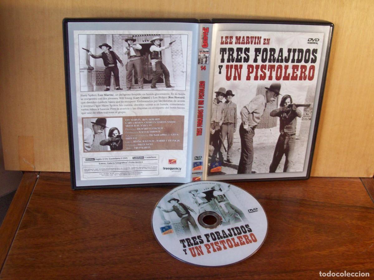 Cine: TRES FORAJIDOS Y UN PISTOLERO - LEE MARVIN - RON HOWARD - GARY CRIMES - DVD EN BLANCO Y NE