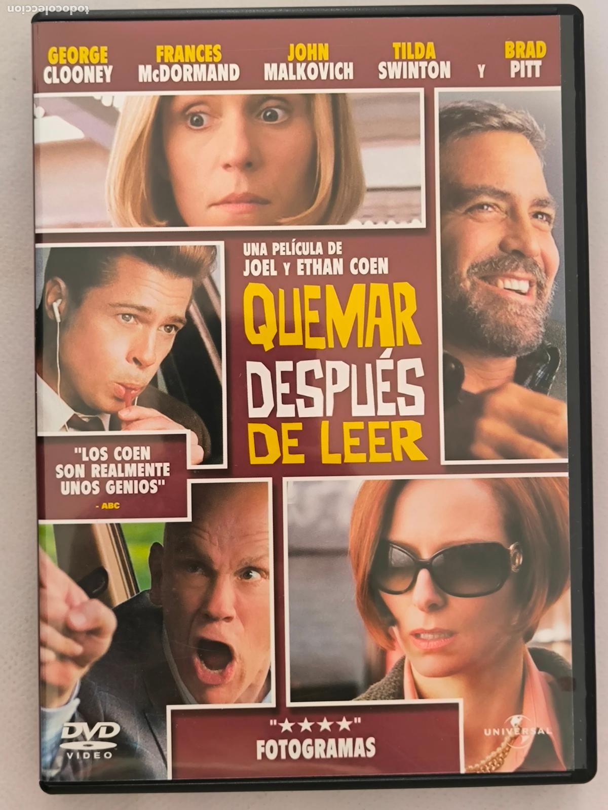 Cinema: DVD QUEMAR DESPUES DE LEER - GEORGE CLOONEY (J3)