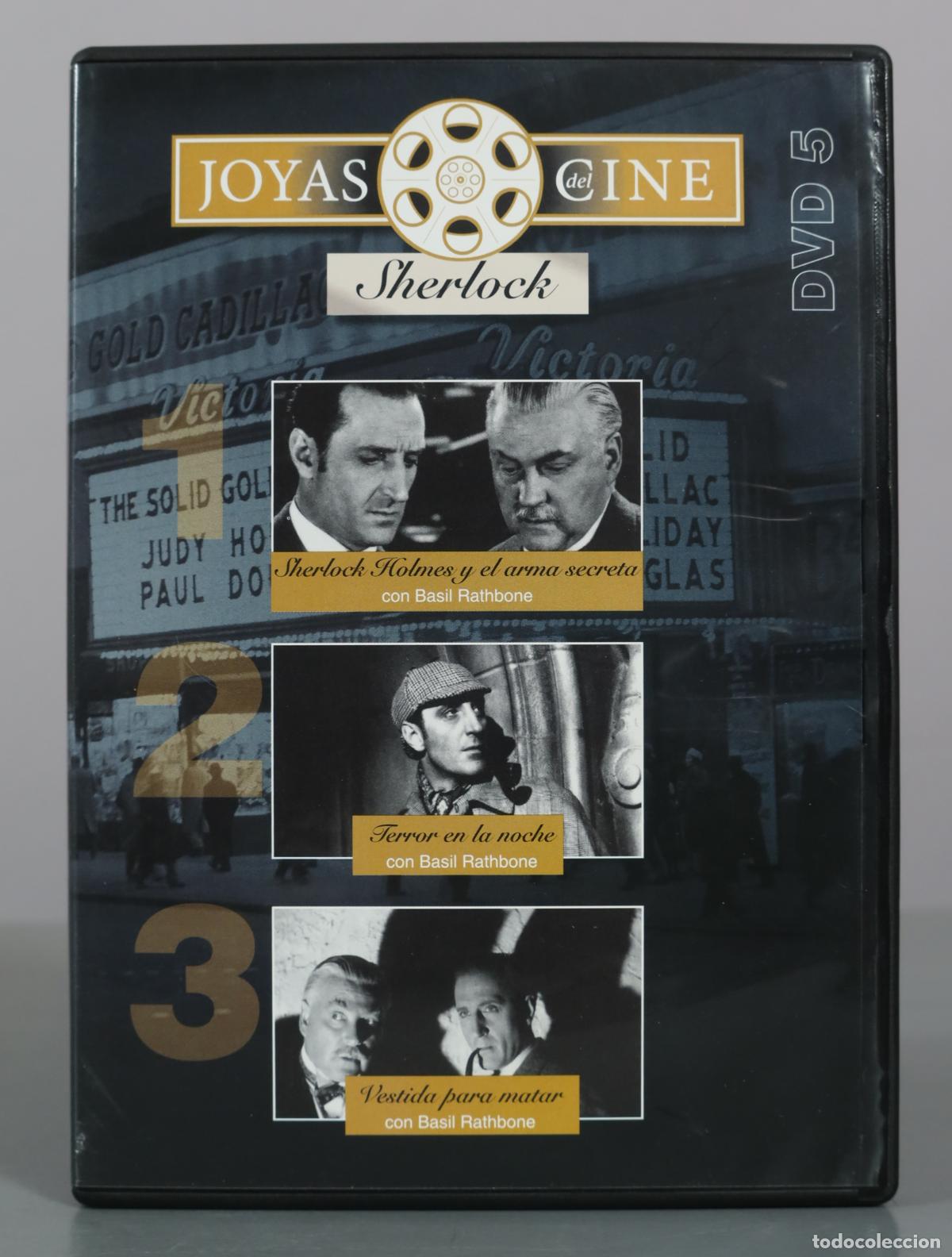 Cine: DVD. Joyas del Cine - Sherlock Holmes y el arma secreta - Terror en la noche - Vestida para matar -