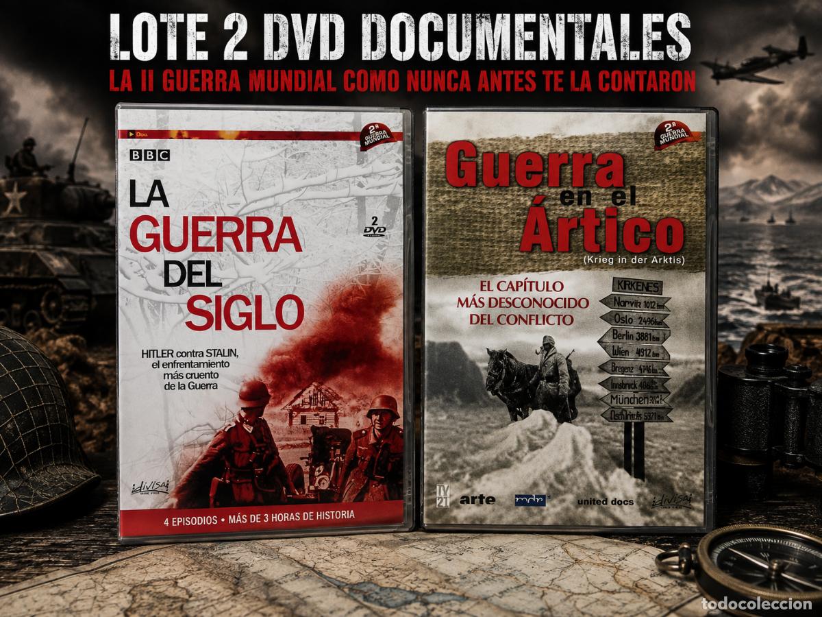 Cine: LA GUERRA DEL SIGLO &ndash; HITLER CONTRA STALIN + GUERRA EN EL &Aacute;RTICO &ndash; LOTE DOCUMENTALES 3 DVD II GUERRA
