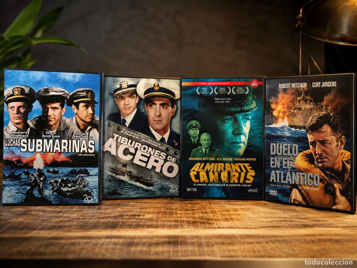 Cine: LOTE 4 DVD CINE B&Eacute;LICO CL&Aacute;SICO &ndash; LUCHAS SUBMARINAS, TIBURONES DE ACERO, DUELO EN EL ATL&Aacute;NTICO, ALMIR