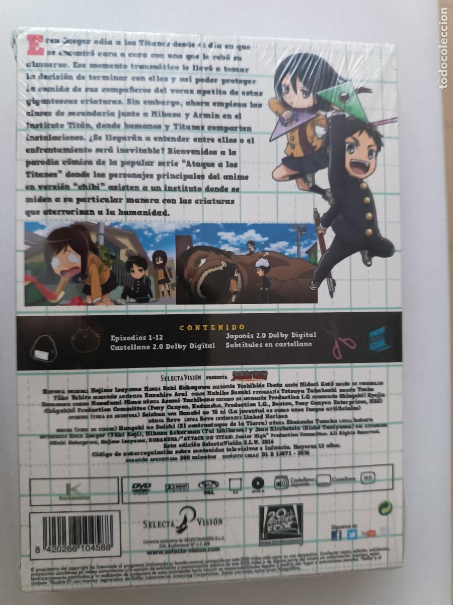 Cinema: ATAQUE A LOS TITANES JUNIOR HIGH (ANIME) SERIE COMPLETA DVD PRECINTADO
